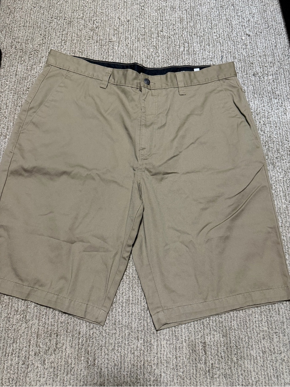 Volcom Men's Olive Flat Front Shorts